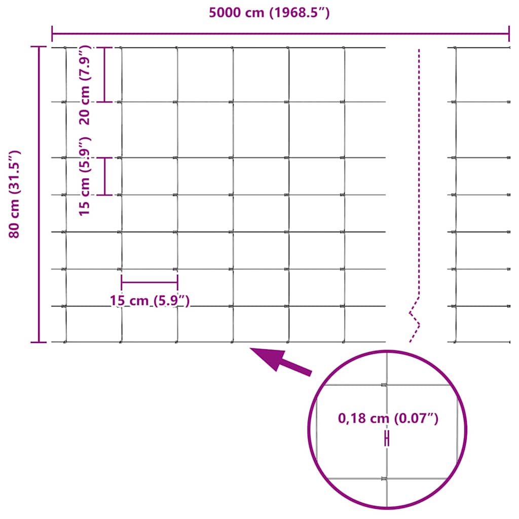 Τεντώτο με στήριγμα Ασημί 0,8 x 50 μ Ατσάλι