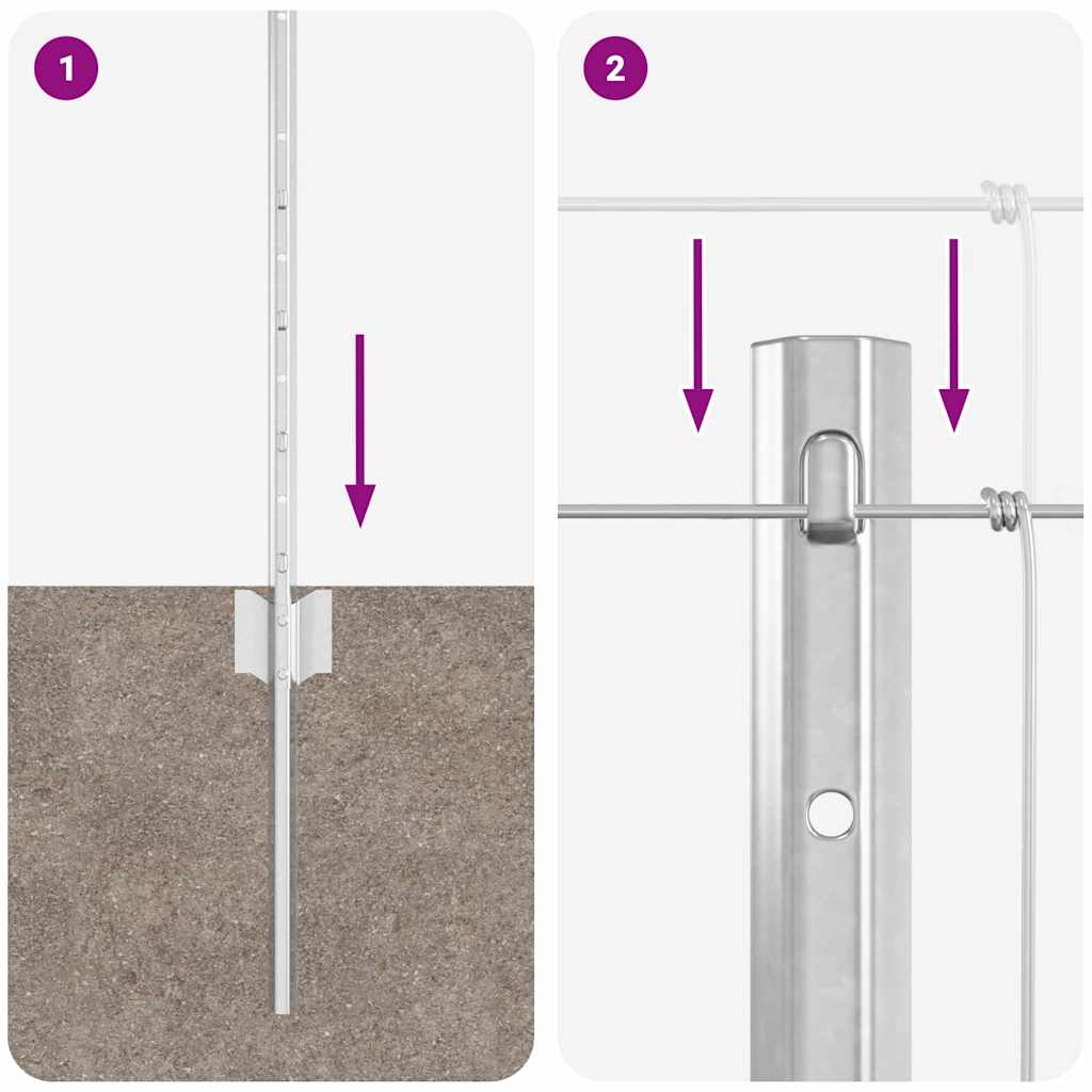 Τεντώτο με στήριγμα Ασημί 0,8 x 50 μ Ατσάλι