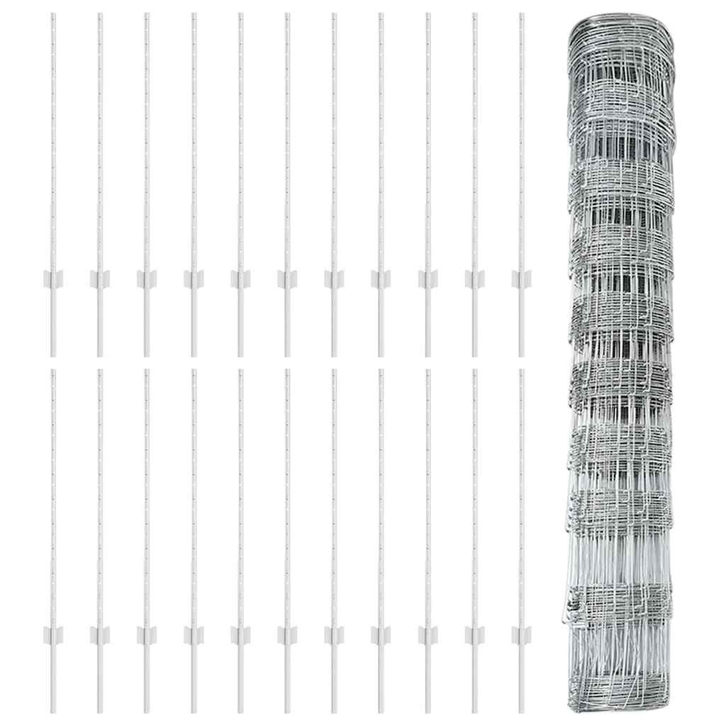 Τεντώτο με στήριγμα Ασημί 1 x 50 m Ατσάλι