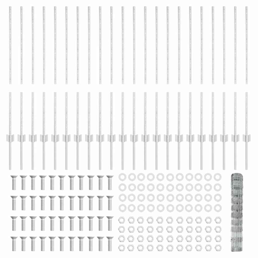Τεντώτο με στήριγμα Ασημί 1 x 50 m Ατσάλι
