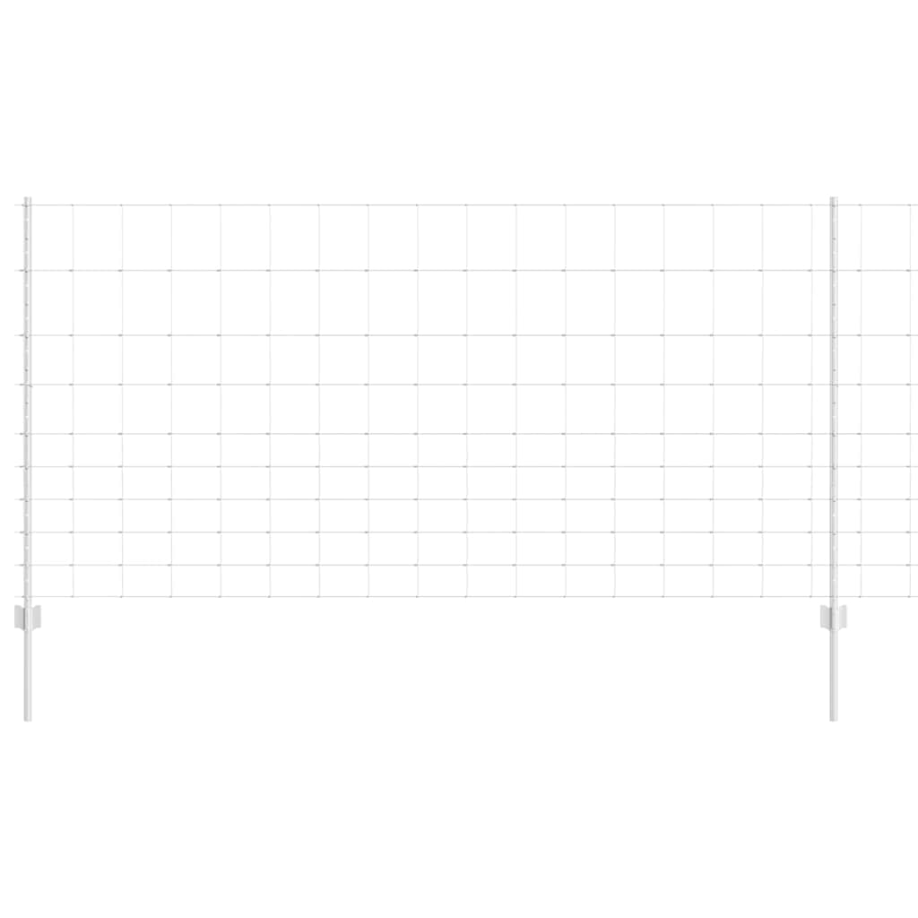 Εξωτερική άγρια περίφραξη με στήλες 50 x 1,2 m Ασημί Δίχτυ