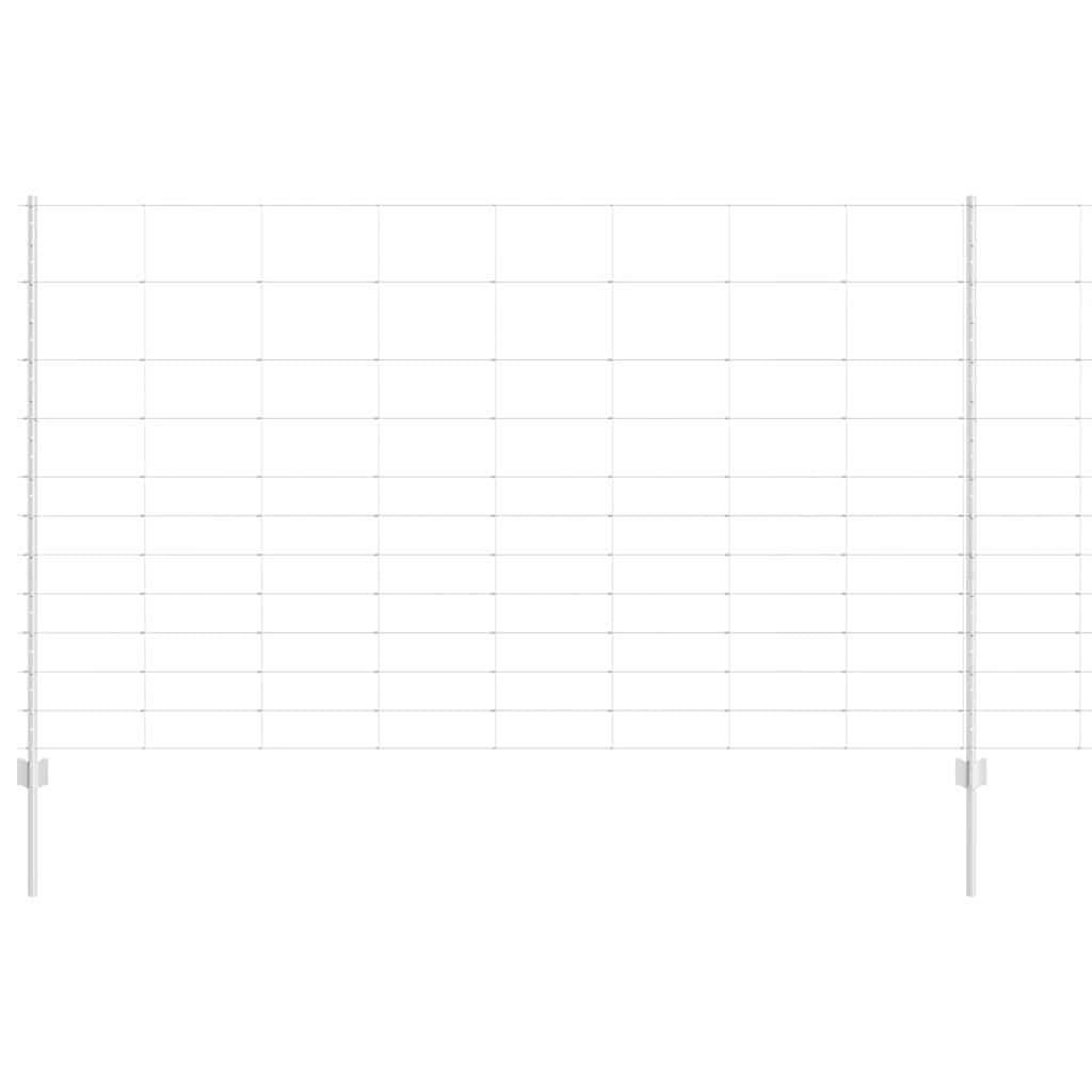 Εξωτερική άγρια περίφραξη με στήλες 50 x 1,4 μ Ασημί Δίχτυ