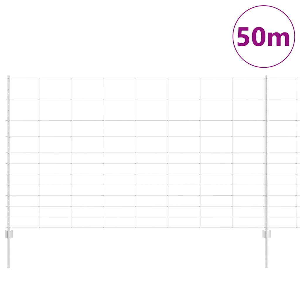Εξωτερική άγρια περίφραξη με στήλες 50 x 1,4 μ Ασημί Δίχτυ