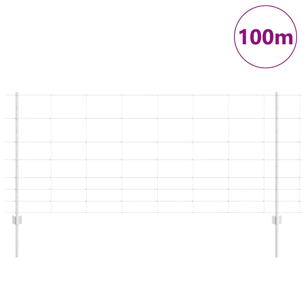 Εξωτερική άγρια περίφραξη με στήλες 100 x 1 μ Ασημί Δίχτυ