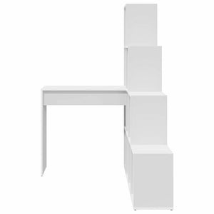 Γωνιακό γραφείο με ράφι Λευκό 101,5 x 149,5 x 149,5 εκ. - Pakobazaar