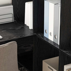 Γωνιακό γραφείο με ράφι Μαύρη Οξυά 101,5 x 149,5 x 149,5 εκ. - Pakobazaar