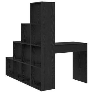 Γωνιακό γραφείο με ράφι Μαύρη Οξυά 101,5 x 149,5 x 149,5 εκ. - Pakobazaar
