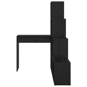 Γωνιακό γραφείο με ράφι Μαύρη Οξυά 101,5 x 149,5 x 149,5 εκ. - Pakobazaar