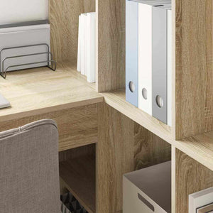 Γωνιακό γραφείο με ράφι Δρύς Sonoma 101,5 x 149,5 x 149,5 εκ. - Pakobazaar