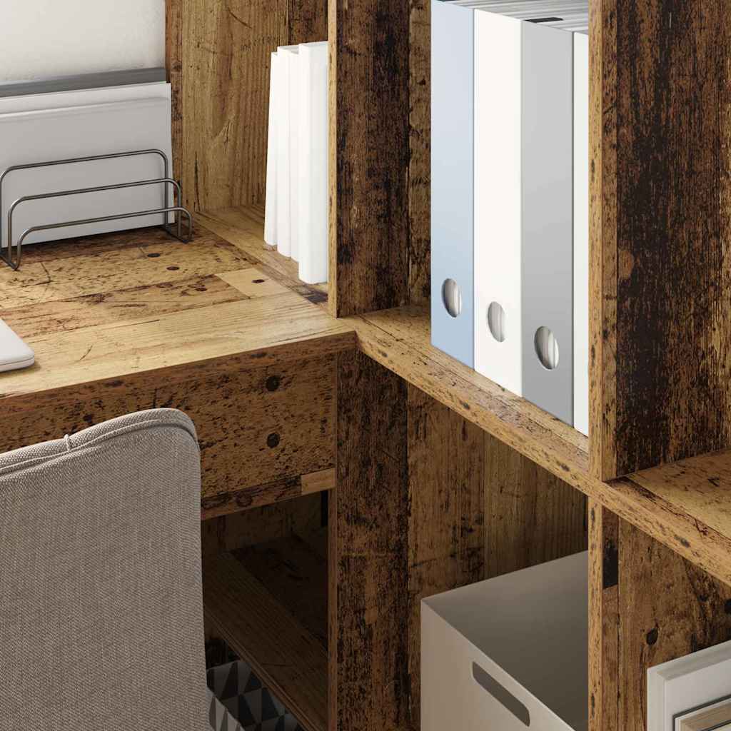 Γωνιακό γραφείο με ράφι Παλιό Ξύλο 101,5 x 149,5 x 149,5 εκ.
