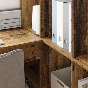 Γωνιακό γραφείο με ράφι Παλιό Ξύλο 101,5 x 149,5 x 149,5 εκ.