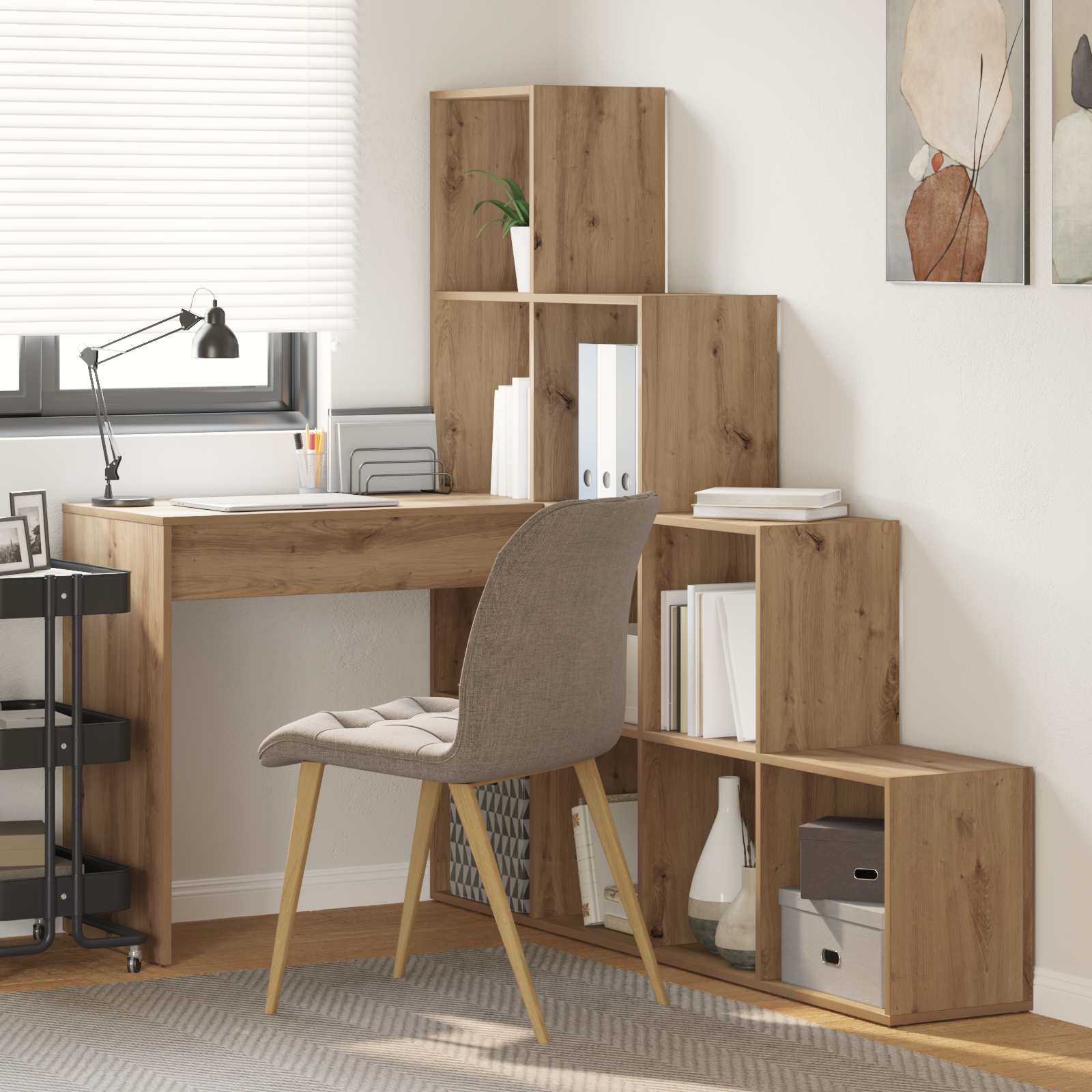 Γωνιακό γραφείο Artisan Oak Επεξεργασμένο ξύλο