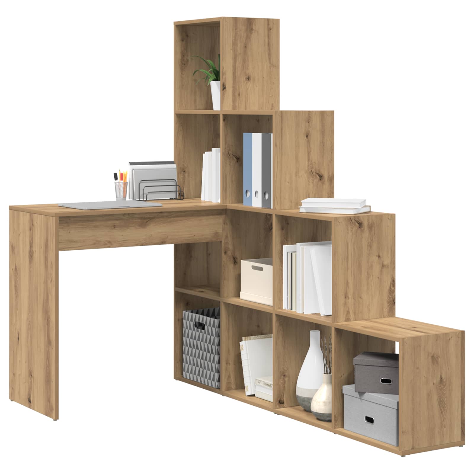 Γωνιακό γραφείο Artisan Oak Επεξεργασμένο ξύλο