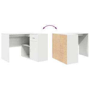 Γωνιακό γραφείο με συρτάρι Λευκό 102 x 88 x 75 εκ - Pakobazaar