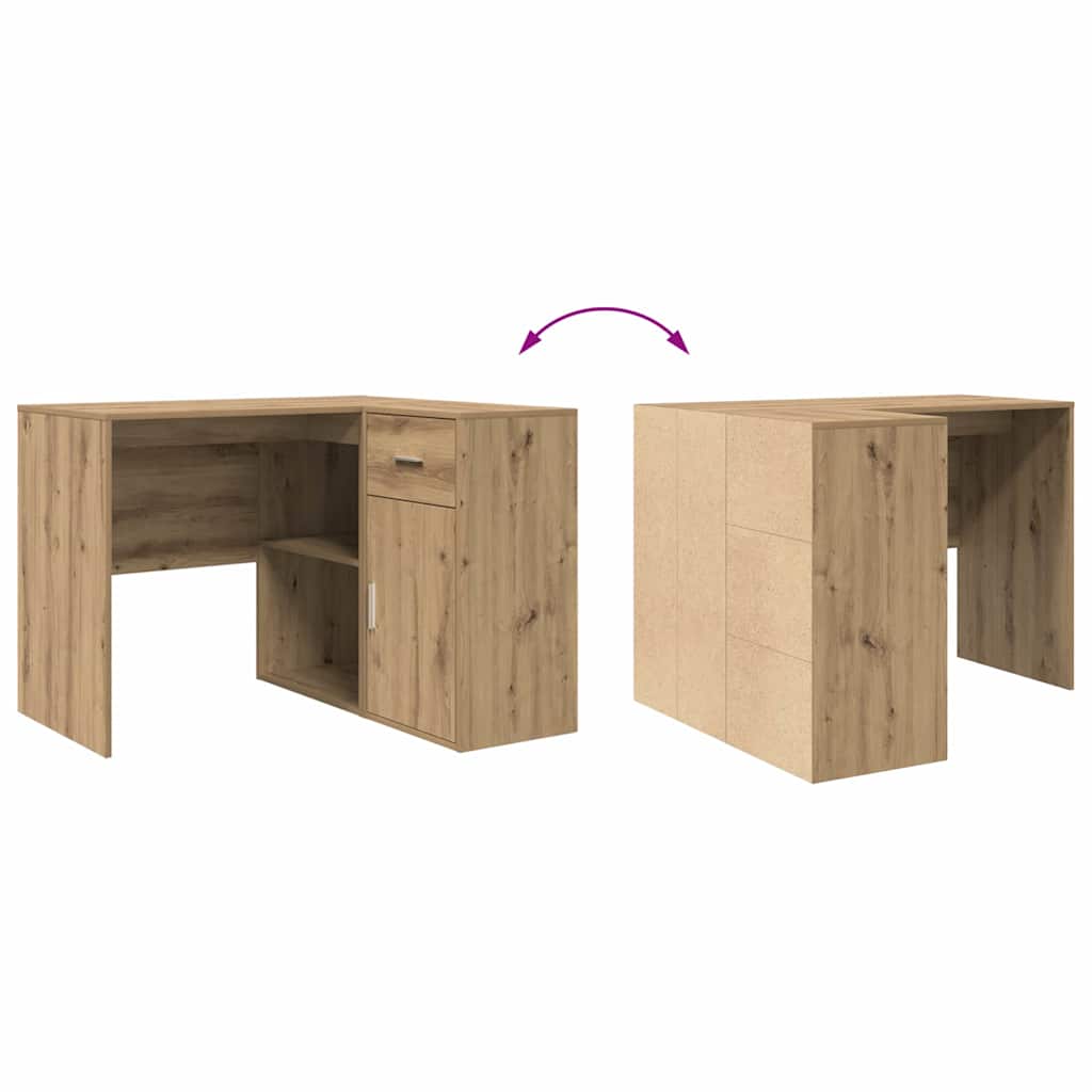 Γωνιακό γραφείο με συρτάρι Artisan Oak 102 x 88 x 75 εκ - Pakobazaar