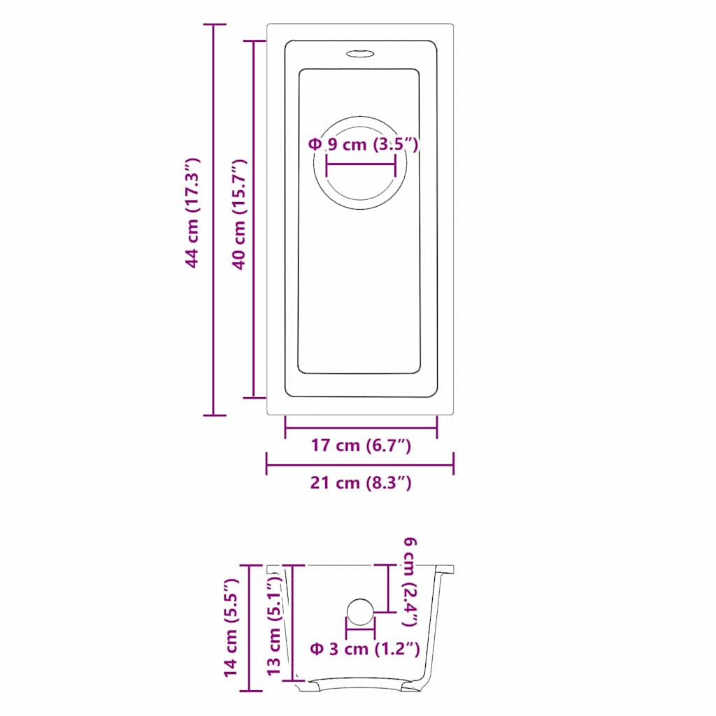 Σιντρινο κουζίνας Μπεζ 21 x 44 x 14 εκ. Γρανίτης