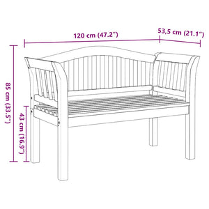 παγκάκι Καφέ 120 x 53,5 x 85 εκ Μασίφ ξύλο teak - Pakobazaar