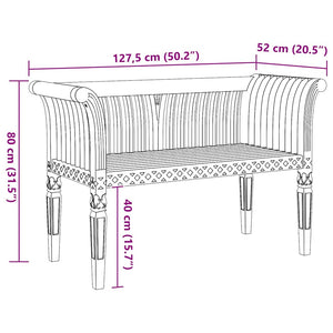 παγκάκι Καφέ 127,5 x 52 x 80 εκ Μασίφ ξύλο teak - Pakobazaar