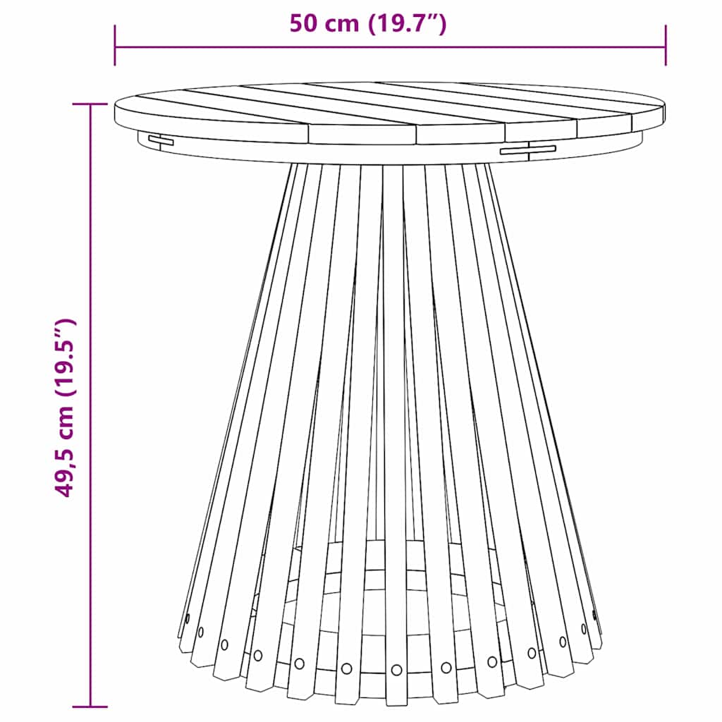 Τραπεζάκι Πλευράς Καφέ 50 x 50 x 49,5 εκ Στερεό Ξύλο Τίκ - Pakobazaar