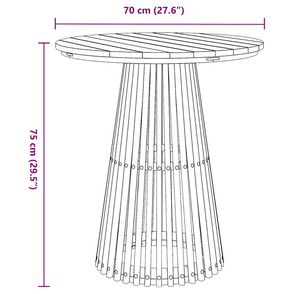 Τραπεζάκι Πλευράς Καφέ 70 x 70 x 75 cm Στερεό Ξύλο Τίκ