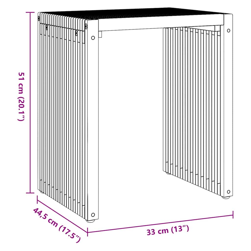 Πλευρικό Τραπέζι Κήπου 3 pcs Καφέ 33 x 44,5 x 51 εκ