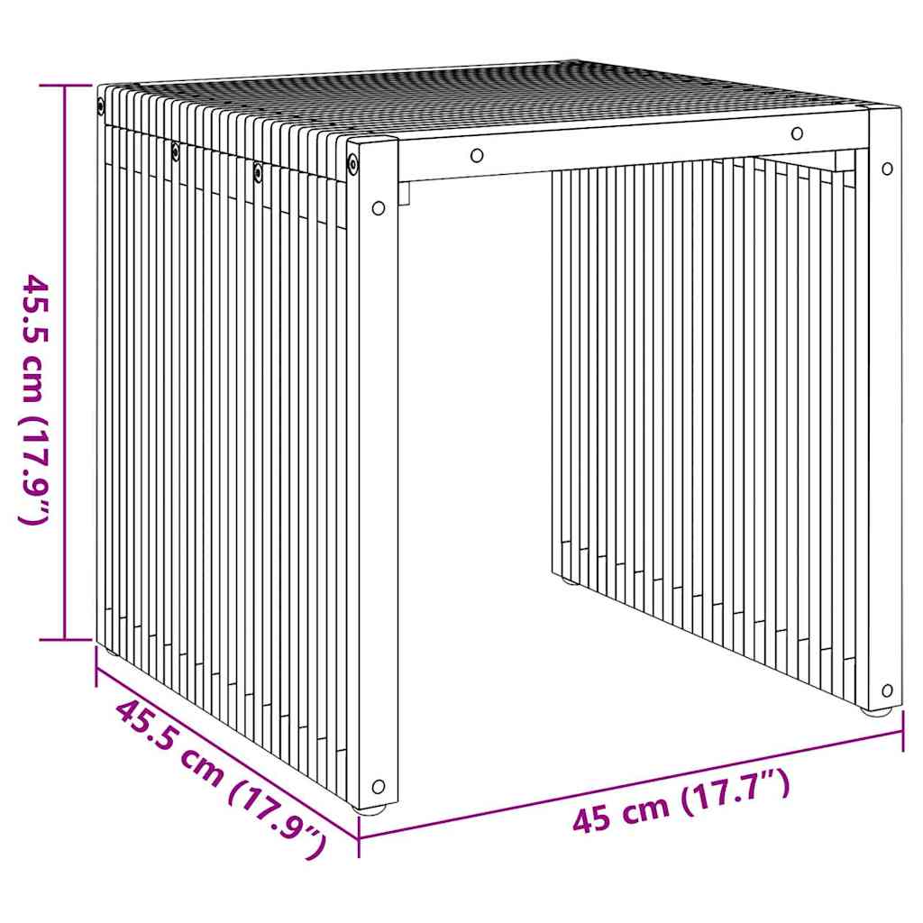 Πλευρικό Τραπέζι Κήπου Καφέ 45 x 42,5 x 45 εκ. Στερεό Ξύλο Τίκ