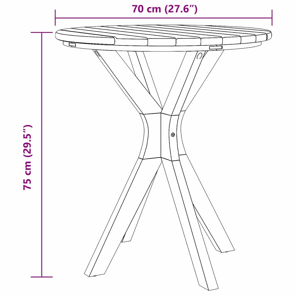 Τραπεζάκι Πλευράς Καφέ 70 x 70 x 75 cm Στερεό Ξύλο Τίκ - Pakobazaar