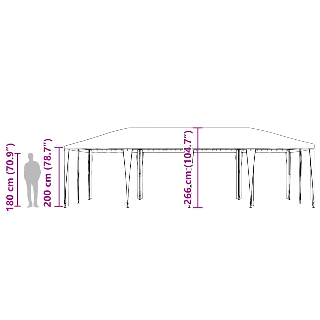 Σκηνή Πάρτυ Μπλε 800 x 400 x 266 εκ Πολυαιθυλένιο και Ατσάλι - Pakobazaar
