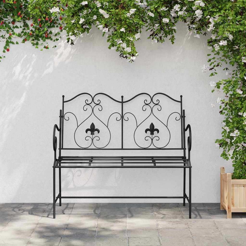 Παγκάκι κήπου Μαύρο 104 x 54 x 93 εκ. Ατσάλι - Pakobazaar
