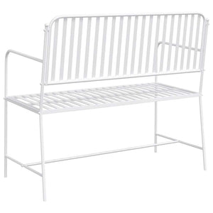 Παγκάκι κήπου 2 -Seater 103,5 x 51,5 x 90 εκ. Ατσάλι Απλό Λευκό
