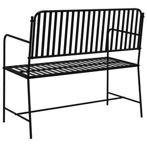 Παγκάκι κήπου 2 -Seater 103,5 x 51,5 x 90 εκ. Ατσάλι Μαύρο
