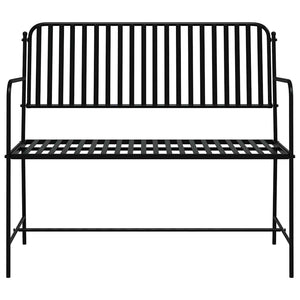 Παγκάκι κήπου 2 -Seater 103,5 x 51,5 x 90 εκ. Ατσάλι Μαύρο