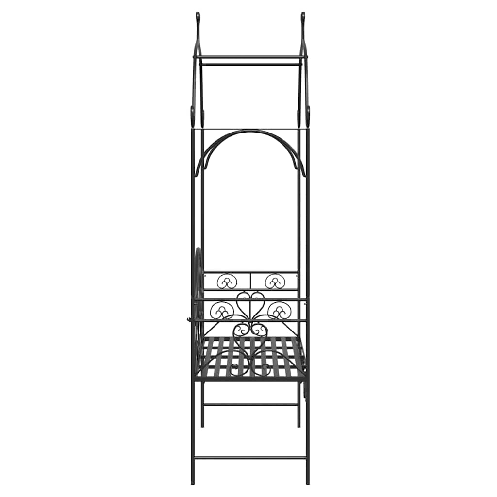 Παγκάκι κήπου Μαύρο 121 x 48 x 200 εκ. Ατσάλι