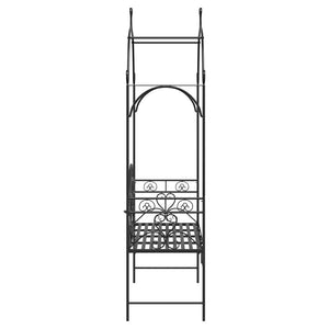 Παγκάκι κήπου Μαύρο 121 x 48 x 200 εκ. Ατσάλι