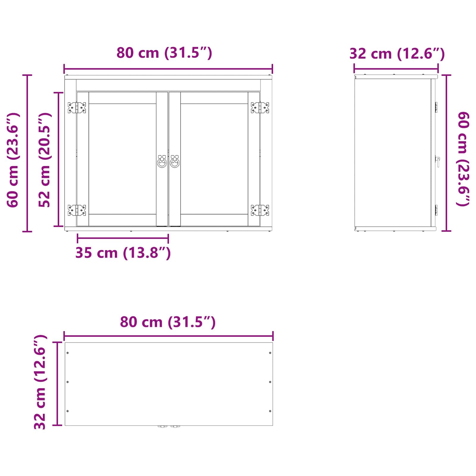 Ντουλαπιού SKI Μέλι Καφέ 60 x 32 x 40 εκ. Στερεά ξυλεία πεύκου - Pakobazaar