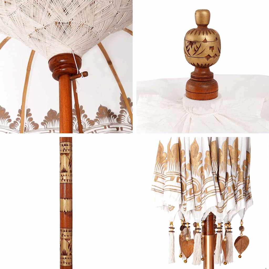 Μπαλινέζικη Ομπρέλα Κρεμ 185 x 185 x 260 εκ Βαμβάκι