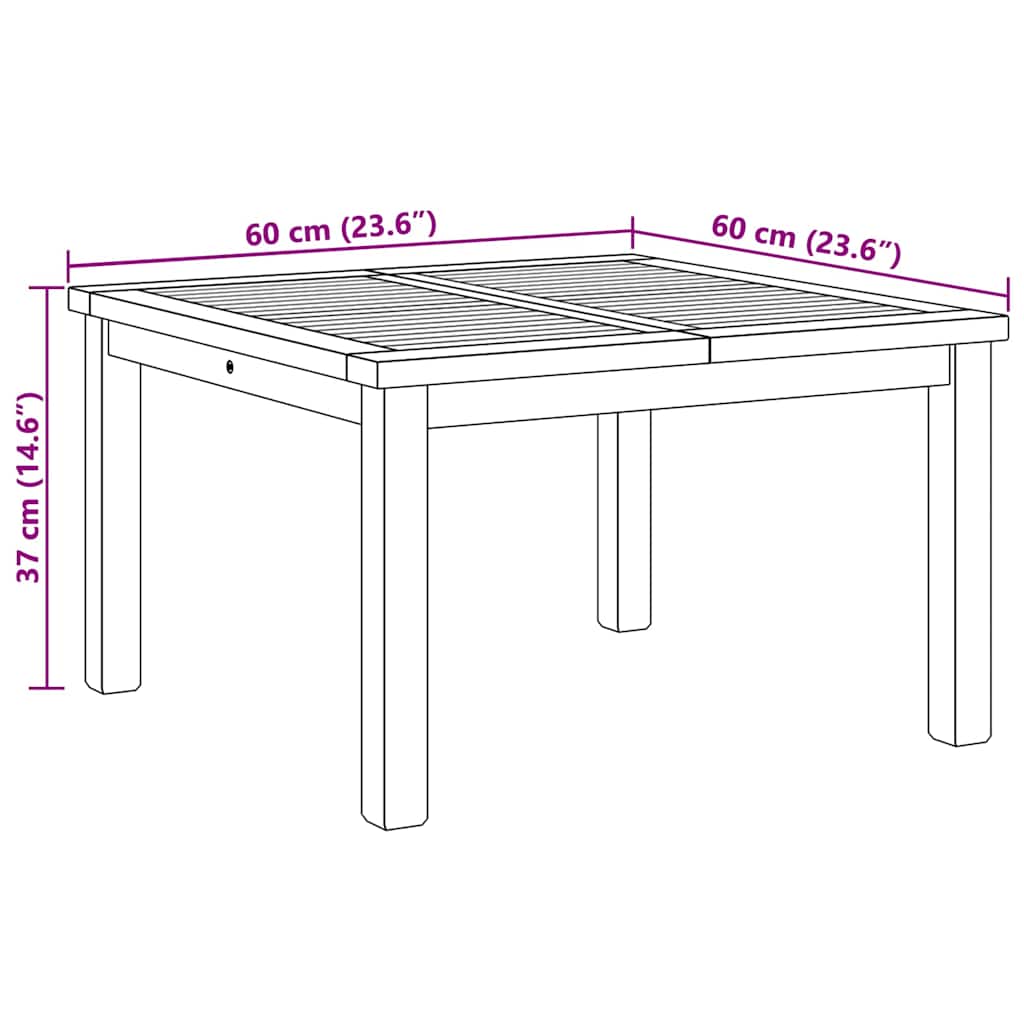 Τραπεζάκι σαλονιού Καφέ 60 x 60 x 36 cm Στερεό Ξύλο Τίκ - Pakobazaar