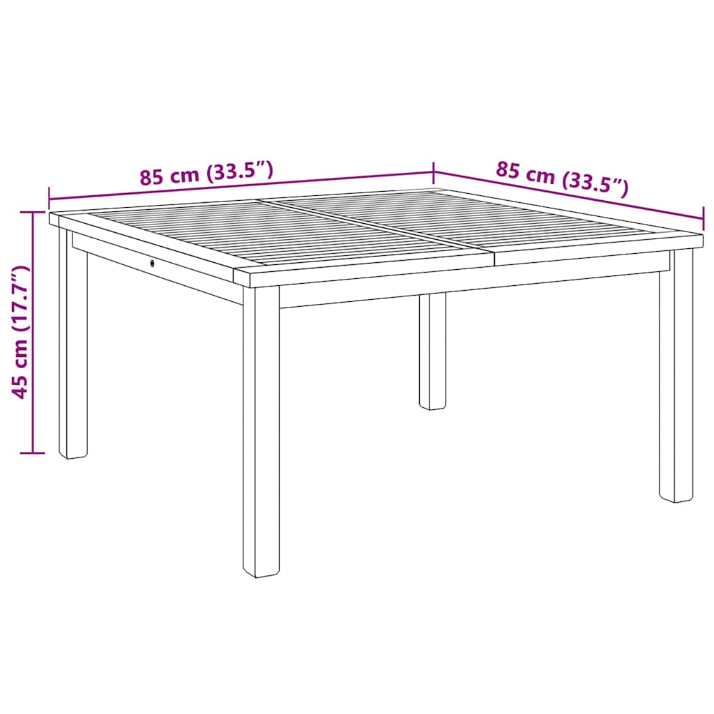 Τραπεζάκι σαλονιού Καφέ 85 x 85 x 45 cm Στερεό Ξύλο Τίκ - Pakobazaar
