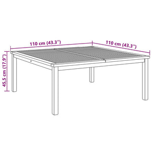 Τραπεζάκι σαλονιού Καφέ 110 x 110 x 45 cm Στερεό Ξύλο Τίκ