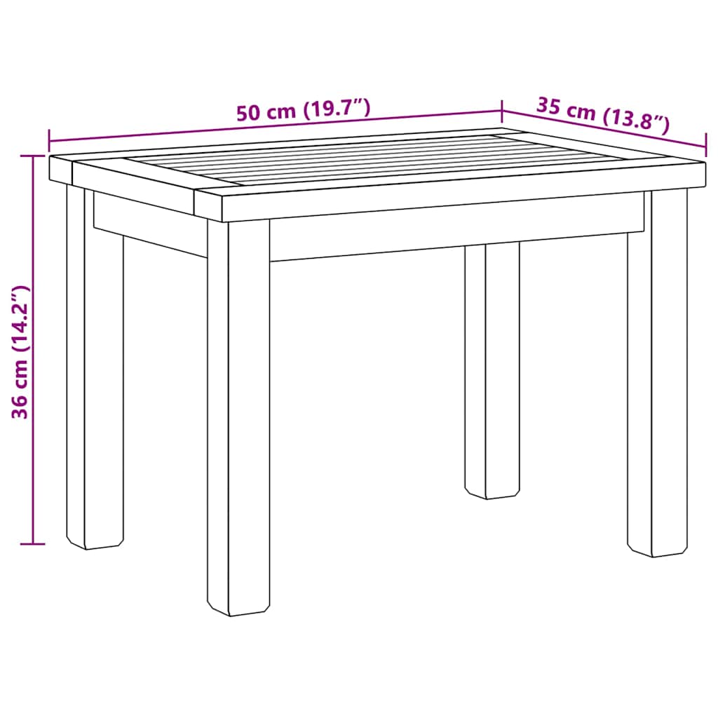 Τραπεζάκι σαλονιού Καφέ 50 x 35 x 36 cm Στερεό Ξύλο Τίκ