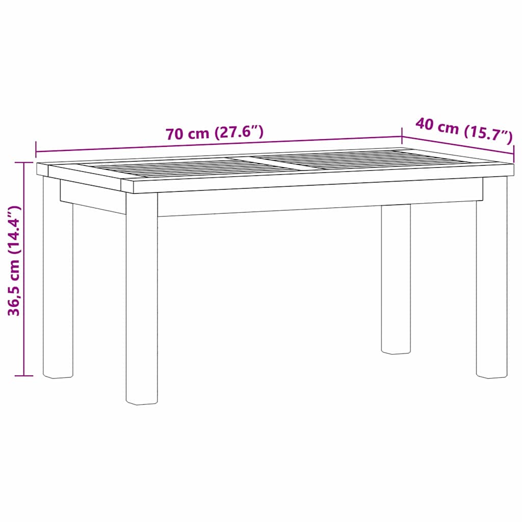 Τραπεζάκι σαλονιού Καφέ 70 x 40 x 36 cm Στερεό Ξύλο Τίκ