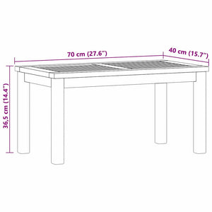 Τραπεζάκι σαλονιού Καφέ 70 x 40 x 36 cm Στερεό Ξύλο Τίκ - Pakobazaar