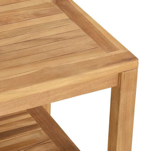 Τραπεζάκι σαλονιού με ράφι Καφέ 60 x 60 x 45 cm Στερεό Ξύλο Τίκ