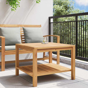 Τραπεζάκι σαλονιού με ράφι Καφέ 60 x 60 x 45 cm Στερεό Ξύλο Τίκ