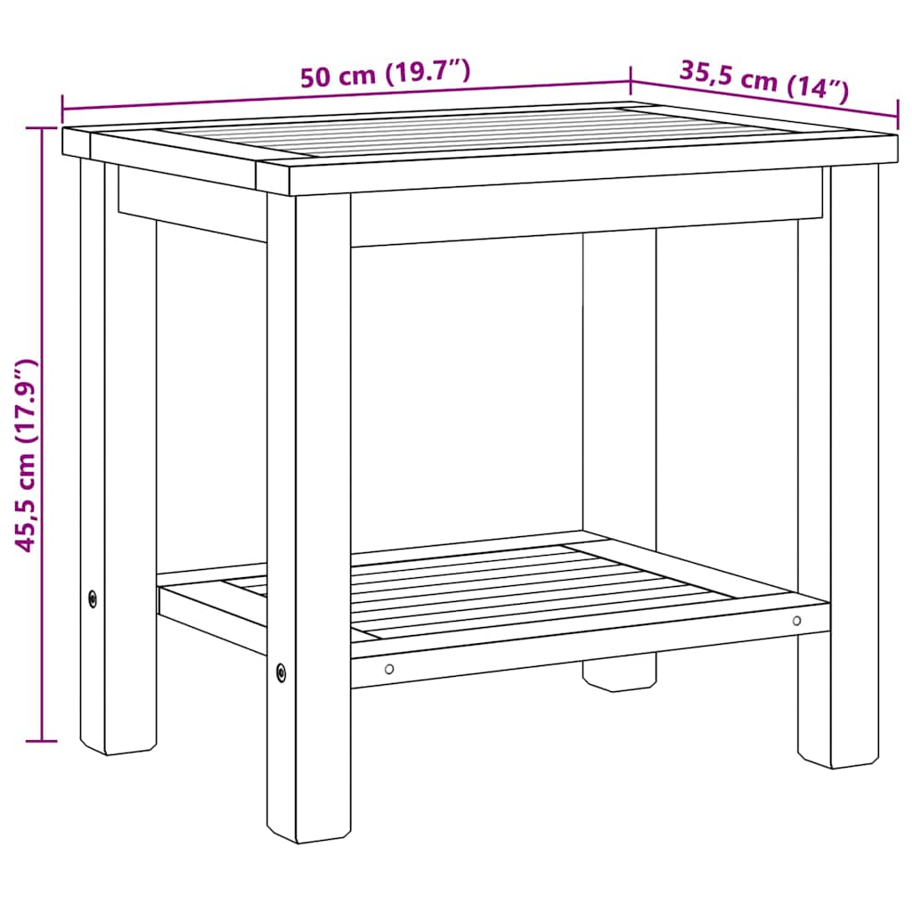 Τραπεζάκι σαλονιού με ράφι Καφέ 50 x 35 x 45 cm Στερεό Ξύλο Τίκ