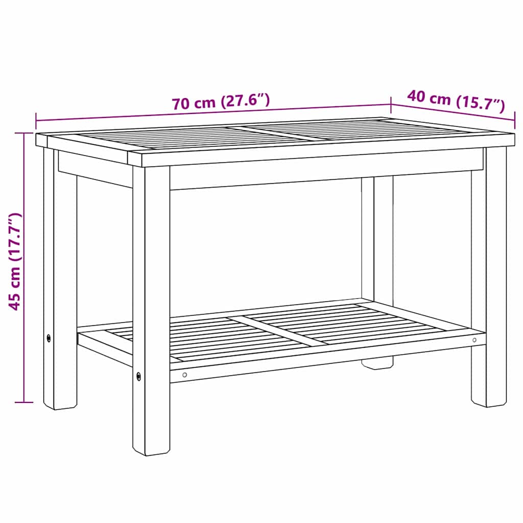 Τραπεζάκι σαλονιού Καφέ 70 x 40 x 45 εκ. Μασίφ ξύλο teak - Pakobazaar