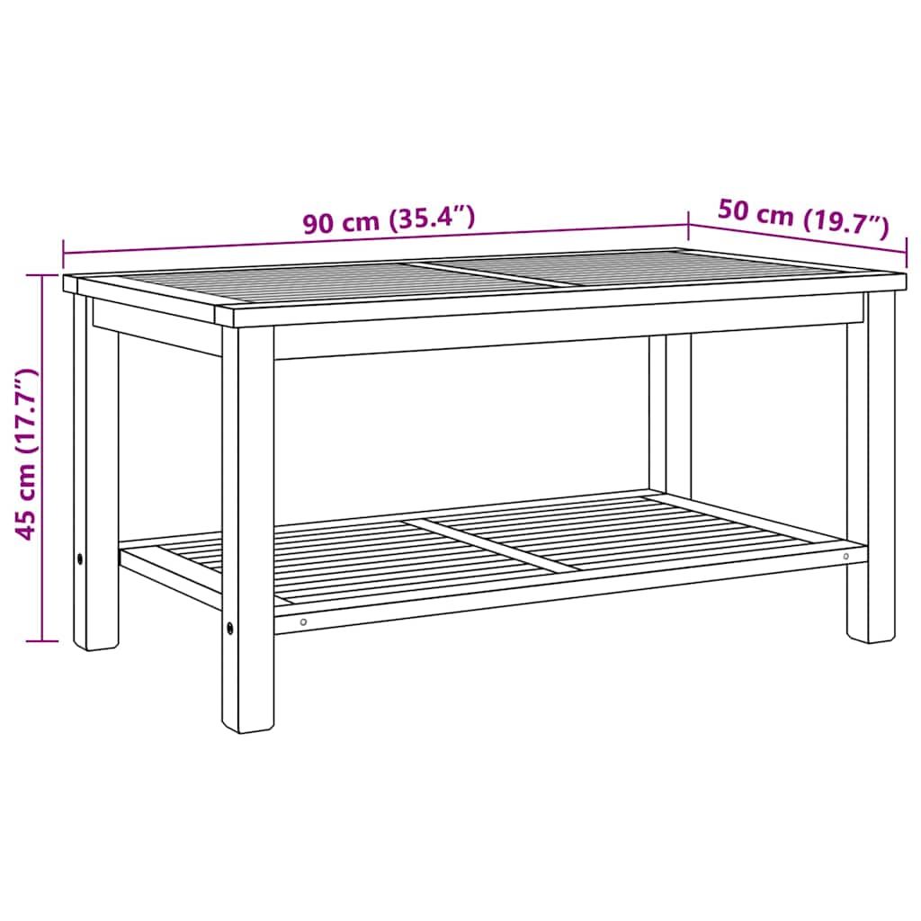 Τραπεζάκι σαλονιού Καφέ 90 x 50 x 45 cm Μασίφ ξύλο teak - Pakobazaar