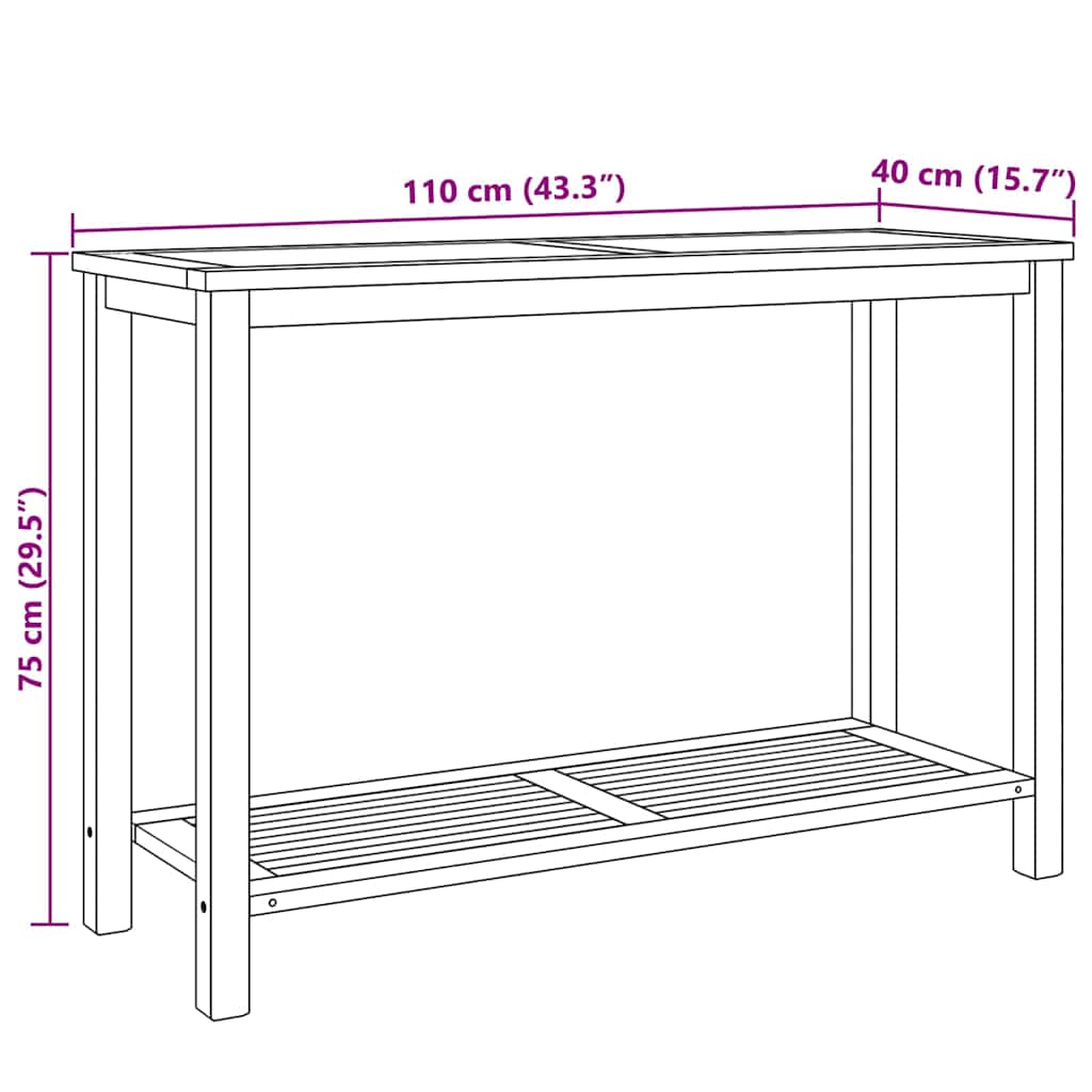 Τραπέζι κονσόλας Καφέ 110 x 40 x 75 cm Στερεό Ξύλο Τίκ