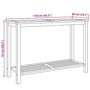 Τραπέζι κονσόλας Καφέ 110 x 40 x 75 cm Στερεό Ξύλο Τίκ