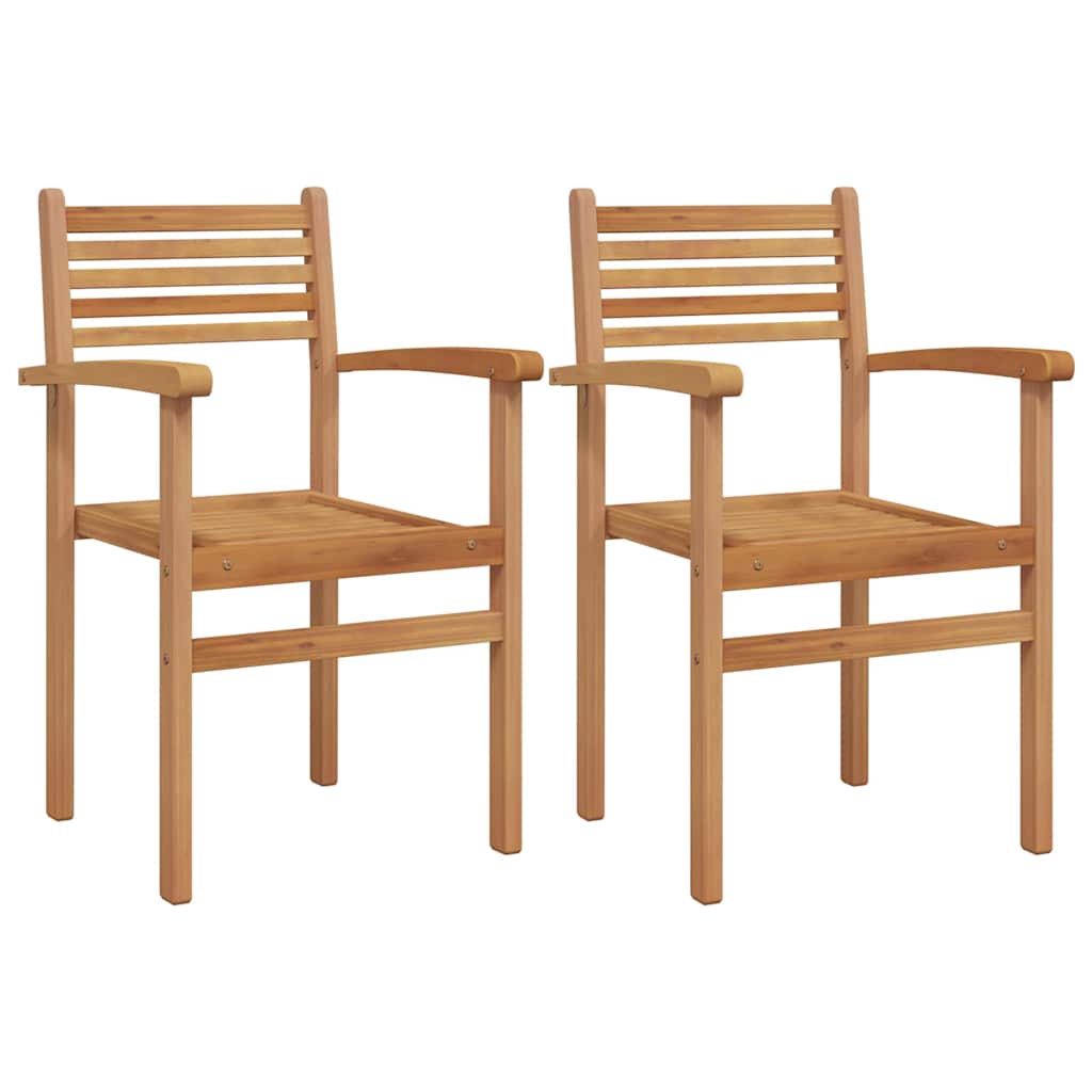 Καρέκλα 2 pcs Καφέ 56 x 55 x 90.5 εκ Στερεό Ξύλο Τίκ - Pakobazaar